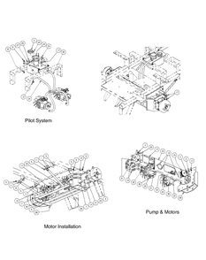 Hydro Hose And Pump Assembly Diagram and Parts List for M72-KW LC-53BB5GFZ750-29HP-DFI-OHV-LC Cub Cadet Lawn Tractor